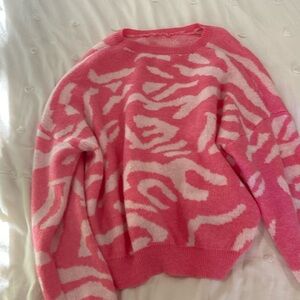Pink leopard print sweater